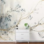 Virágos faág mintás fotótapéta 208x146cm