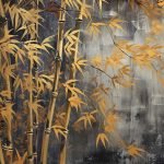 Szürke alapon arany bambusz mintás fotótapéta 368x254cm