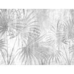 Vintage hangulatú szürke trópusi levélmintás fotótapéta 368x254cm