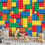 Építőkocka mintás fotótapéta 208x146cm