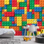Építőkocka mintás fotótapéta 208x146cm