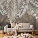 Elegáns pálmalevél mintás fotótapéta 254x184cm