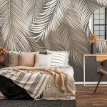 Elegáns pálmalevél mintás fotótapéta 208x146cm