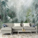 Zöld trópusi levelek fotótapéta 152,5x104cm