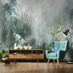 Zöld trópusi levelek fotótapéta 208x146cm