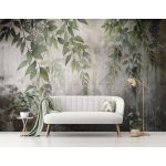 Vintage függő zöld levél mintás fotótapéta 368x280cm