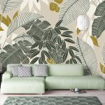 Modern levélmintás fotótapéta 400x280cm