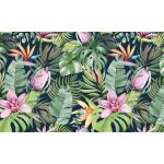 Trópusi levél és virágmintás fotótapéta 400x280cm
