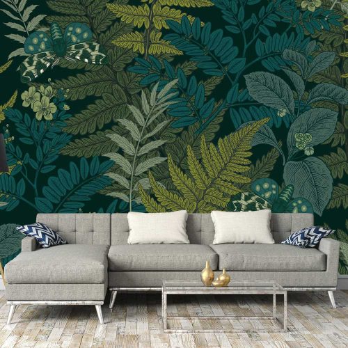 Zöld levelek között fotótapéta 400x280cm