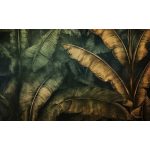 Arany és zöld banánlevél mintás fotótapéta 208x146cm