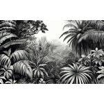 Fekete-fehér dzsungel mintás fotótapéta 208x146cm