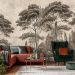 Vintage erdő mintás fotótapéta 416x290cm