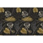 Fekete arany trópusi levél mintás fotótapéta 150x105cm