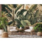 Trópusi zöld banánlevél mintás fotótapéta 368x280cm