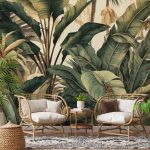 Trópusi zöld banánlevél mintás fotótapéta 368x254cm