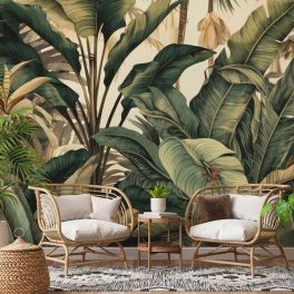 Trópusi zöld banánlevél mintás fotótapéta 152,5x104cm