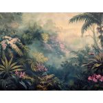 Ködös trópusi dzsungel mintás fotótapéta 520x318cm