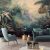 Ködös trópusi dzsungel mintás fotótapéta 400x280cm