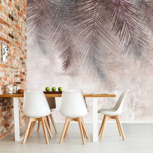 Antik fal pálmalevél mintával fotótapéta 460x300cm