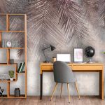 Antik fal pálmalevél mintával fotótapéta 312x219cm