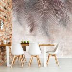 Antik fal pálmalevél mintával fotótapéta 250x175cm