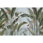 Óriás banánlevél és pillangó mintás fotótapéta 254x184cm