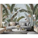 Óriás banánlevél és pillangó mintás fotótapéta 104x70,5cm