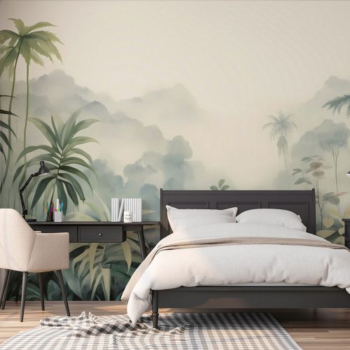 Ködös dzsungel mintás fotótapéta 368x280cm