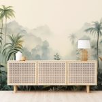 Ködös dzsungel mintás fotótapéta 368x254cm