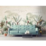 Pasztell trópusi banánlevelek fotótapéta 460x300cm