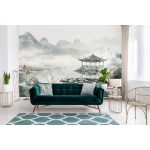 Japán kerti tó mintás fotótapéta tavirózsával 312x219cm