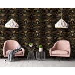 Arany fekete Art Deco mintás vlies tapéta