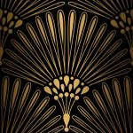 Arany fekete Art Deco mintás vlies tapéta