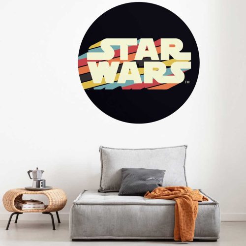 Star Wars retró logó kör alakú öntapadós tapéta