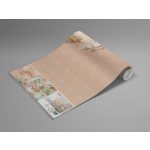 Női portré mintás fotótapéta virágcsokorral