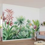 Dzsungel mintás fotótapéta egzotikus virágokkal