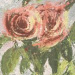 Festett vintage rózsabokor mintás fotótapéta