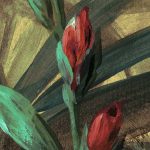 Akvarell levél és virágmintás vlies fotótapéta