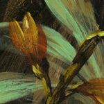 Akvarell levél és virágmintás vlies fotótapéta