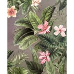 Rózsaszín liliom és nagy levélmintás vlies fotótapéta