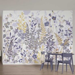 Mezei virágmintás fotótapéta lila tónusban