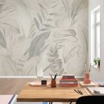 Légies bézs levélmintás fotótapéta