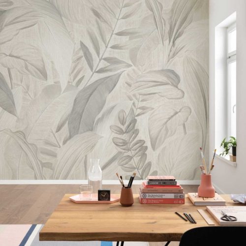 Légies bézs levélmintás fotótapéta