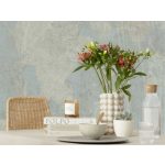 Pasztell mentazöld levélnyomat mintás fotótapéta 