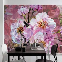 3D hatású virágmintás fotótapéta