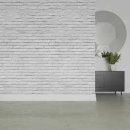 Fehér téglafal mintás vlies fotótapéta